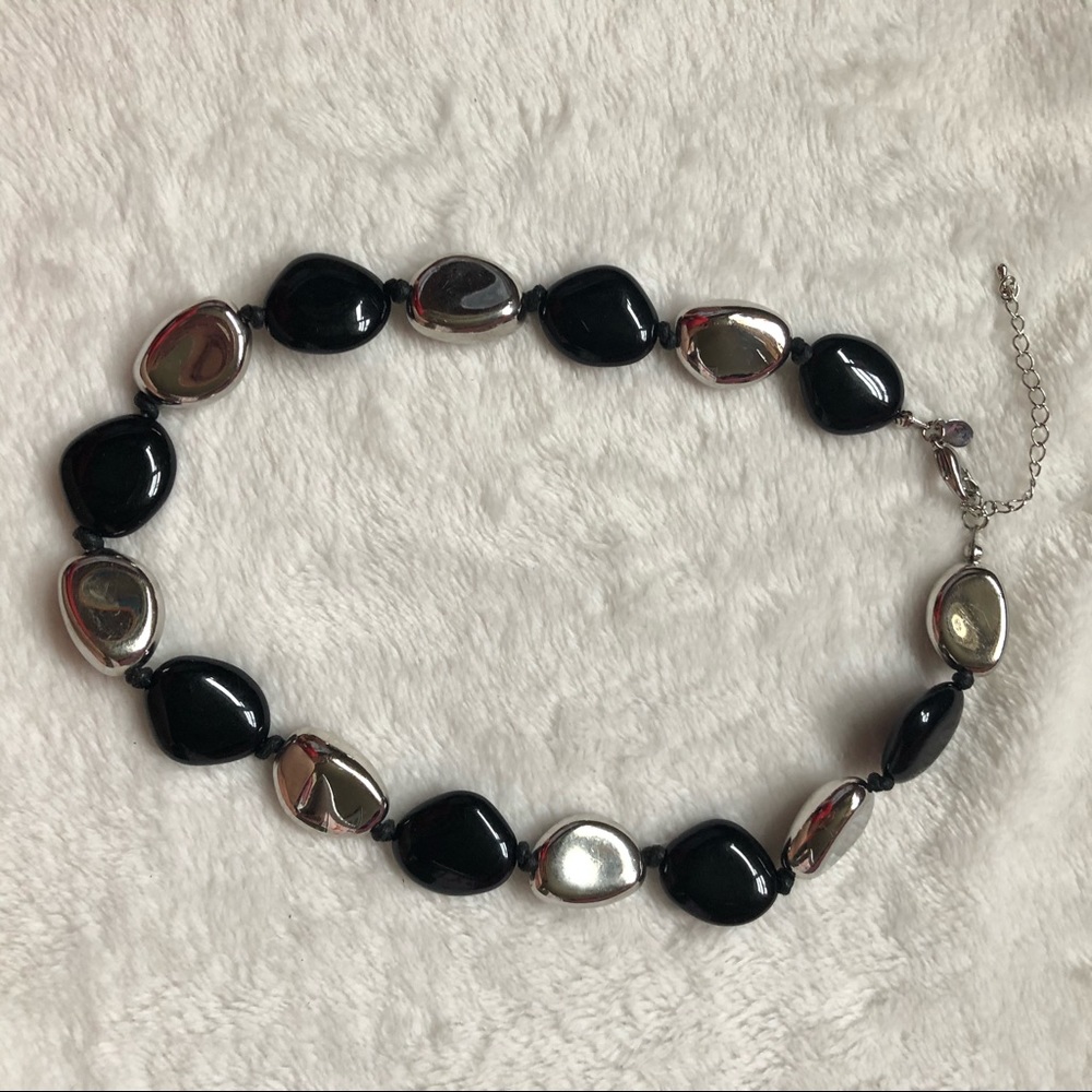 Cookie Lee Black and silver bead necklace - Picture 4 of 4